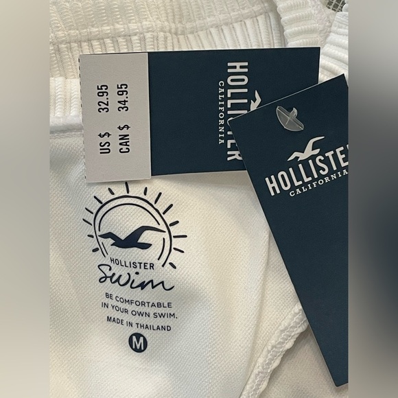 Hollister White Swim Top NWT Medium - Picture 5 of 5